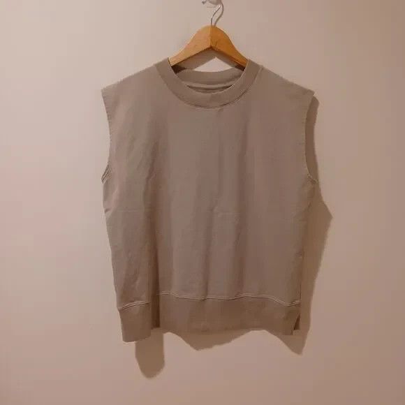 M.M. Lafleur The Toni Top - Light French Terry Tank Top Brown/ Green Size XL - Picture 2 of 6